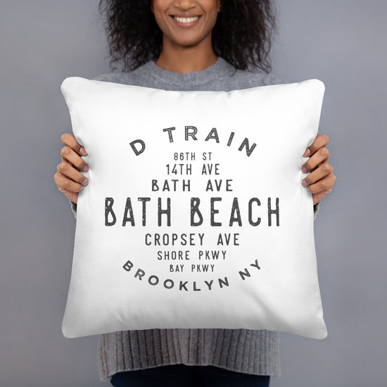 Bath Beach Brooklyn NYC Pillow