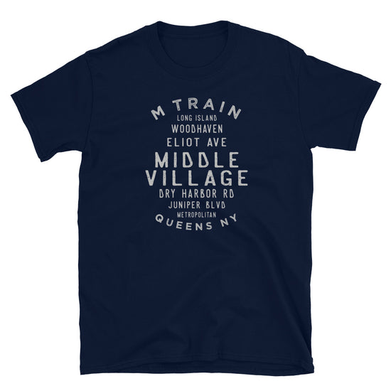 Load image into Gallery viewer, Middle Village Queens NYC Adult Mens Grid Tee
