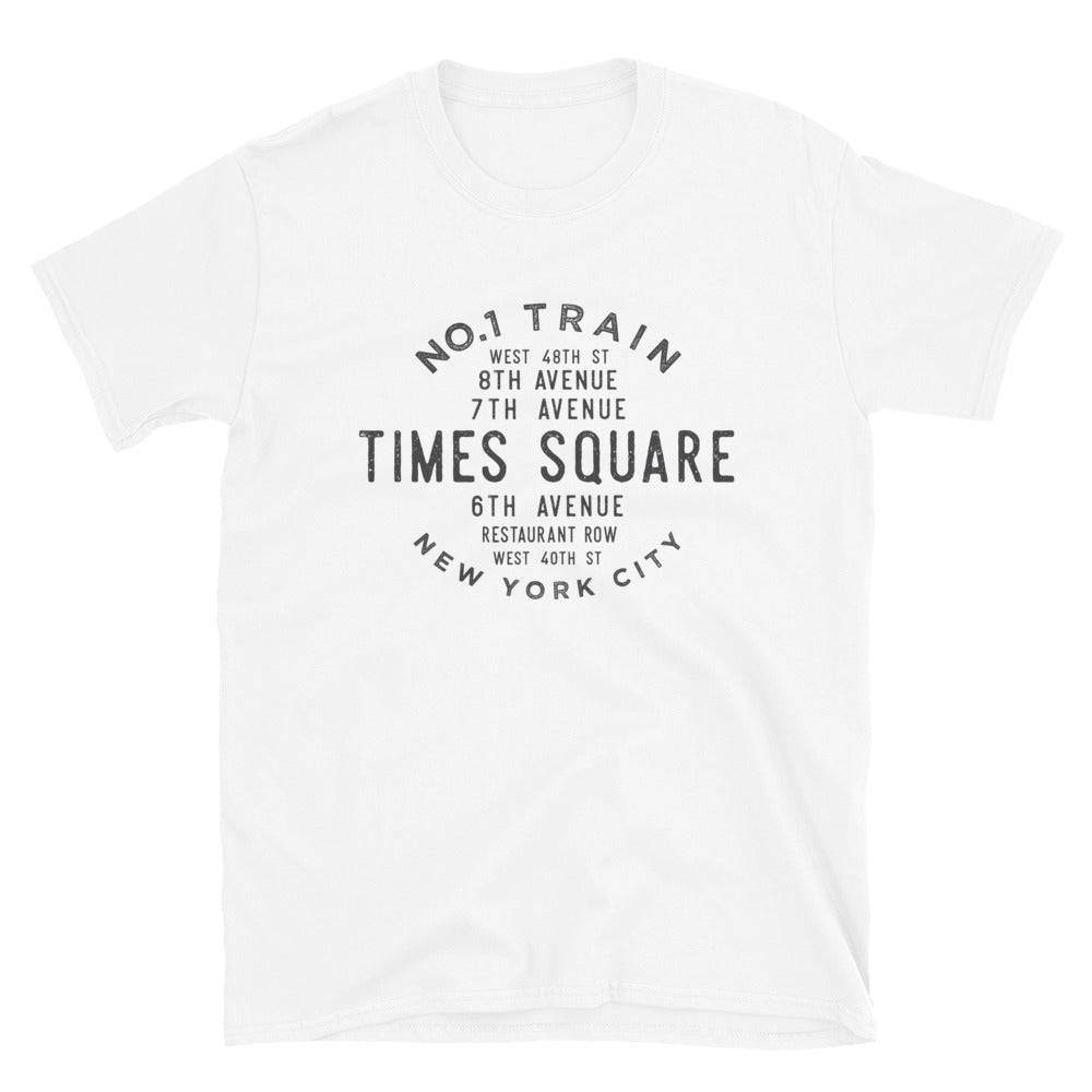 Times Square Manhattan NYC Adult Mens Grid Tee